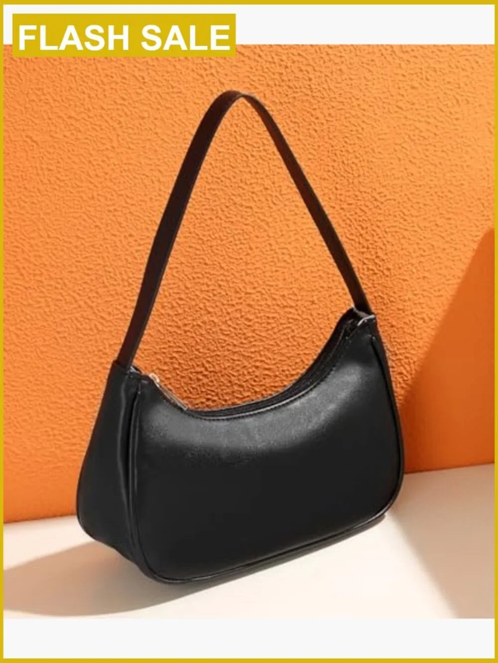 Vegan Leather Hobo Sling Tote Handbag Clutch Purse with Zipper Closure